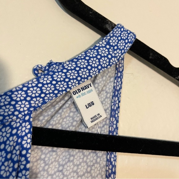 NWT Old Navy Blue and White Floral Patterned Maxi Dress Size Large Costal Beach - Picture 3 of 7